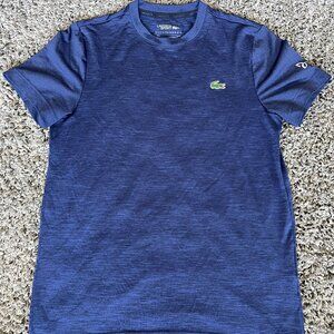 Lacoste Sport x Novak Djokovic Stretch Dry Tennis Tee Tshirt Blue Navy sz Small